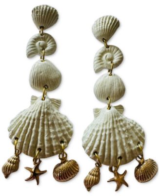 Swanky Designs - Alayna Shells Large Drop Earrings