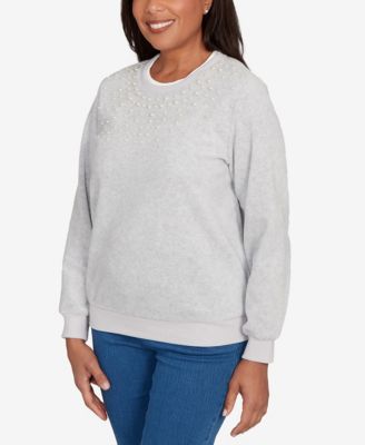 Petite Embellished Neckline Anti-Pill Top