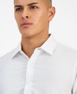 Men's Four Way Stretch Geo Print Button Down Dress Shirt