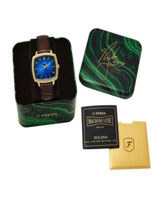 Unisex Nick Jonas x Machine Luxe Vignette Brown Croco Leather Watch, 37mm