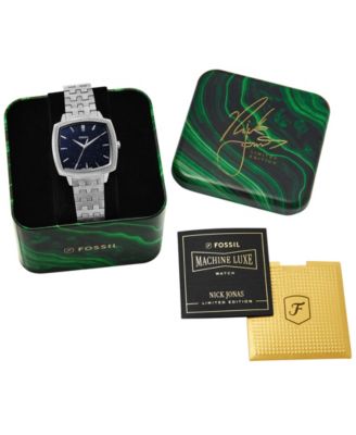 Unisex Nick Jonas x Machine Luxe Aventurine Silver-Tone Stainless Steel Watch, 37mm