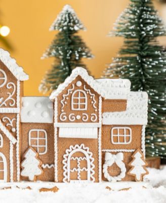 12" Resin Christmas Gingerbread Townhouse Figurine