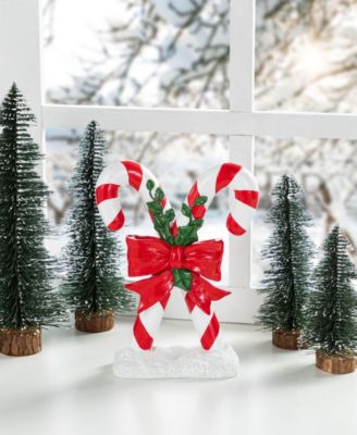 10" Resin Christmas Candy Cane Figurine