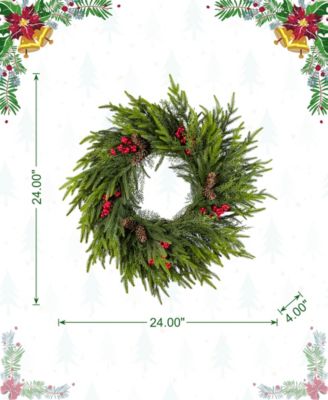 24" Polyethylene Christmas Dripping Wreath