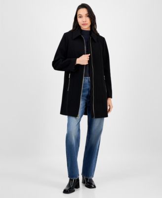 Women's Collared Zip-Front Coat