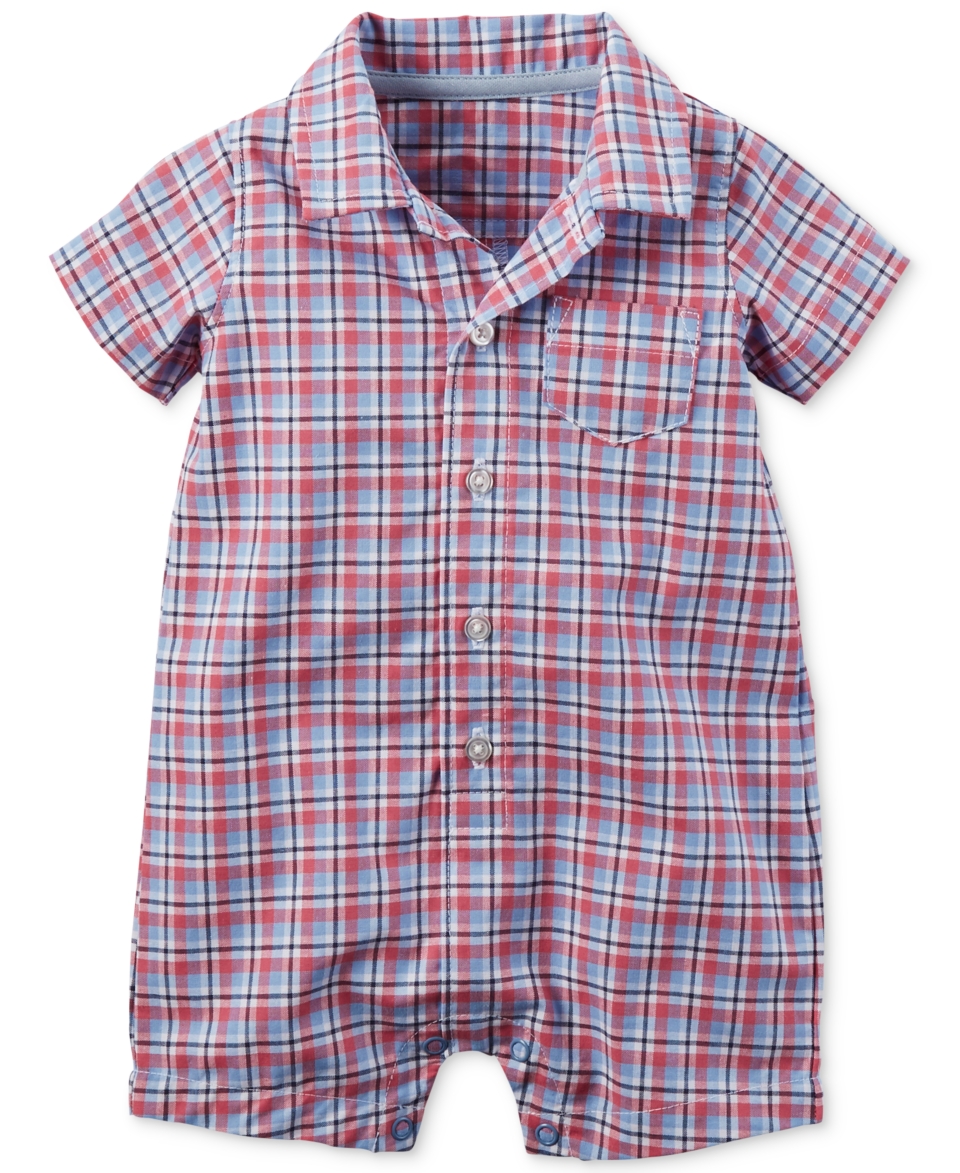Carters Baby Boys Red Plaid Print Romper   Shop All Baby   Kids