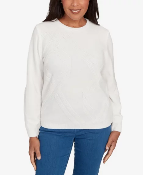 Petite Chenille Pullover Sweater - Ivory