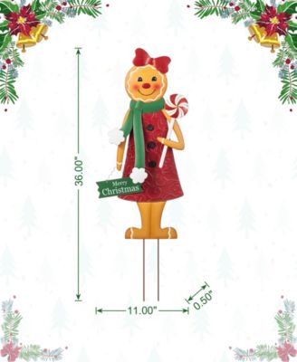 36" Metal Christmas Gingerbread Man Yard Stake
