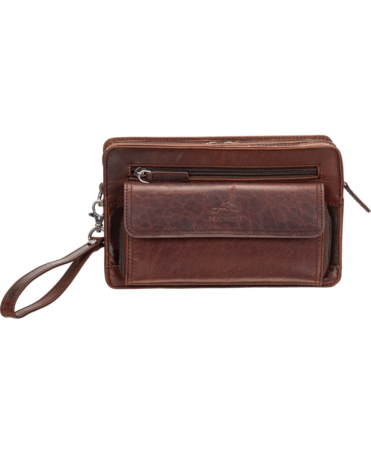 Men's Buffalo Zippered Organizer Pocket Bag - Brown