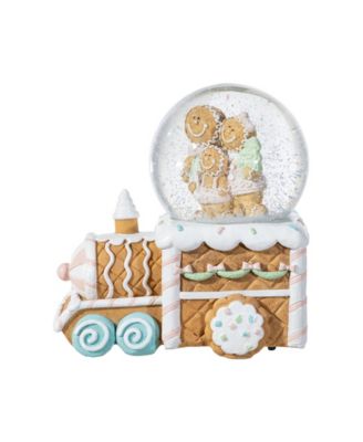 100mm Resin Christmas Musical Snowflakes Gingerbread Family Train Water Globe