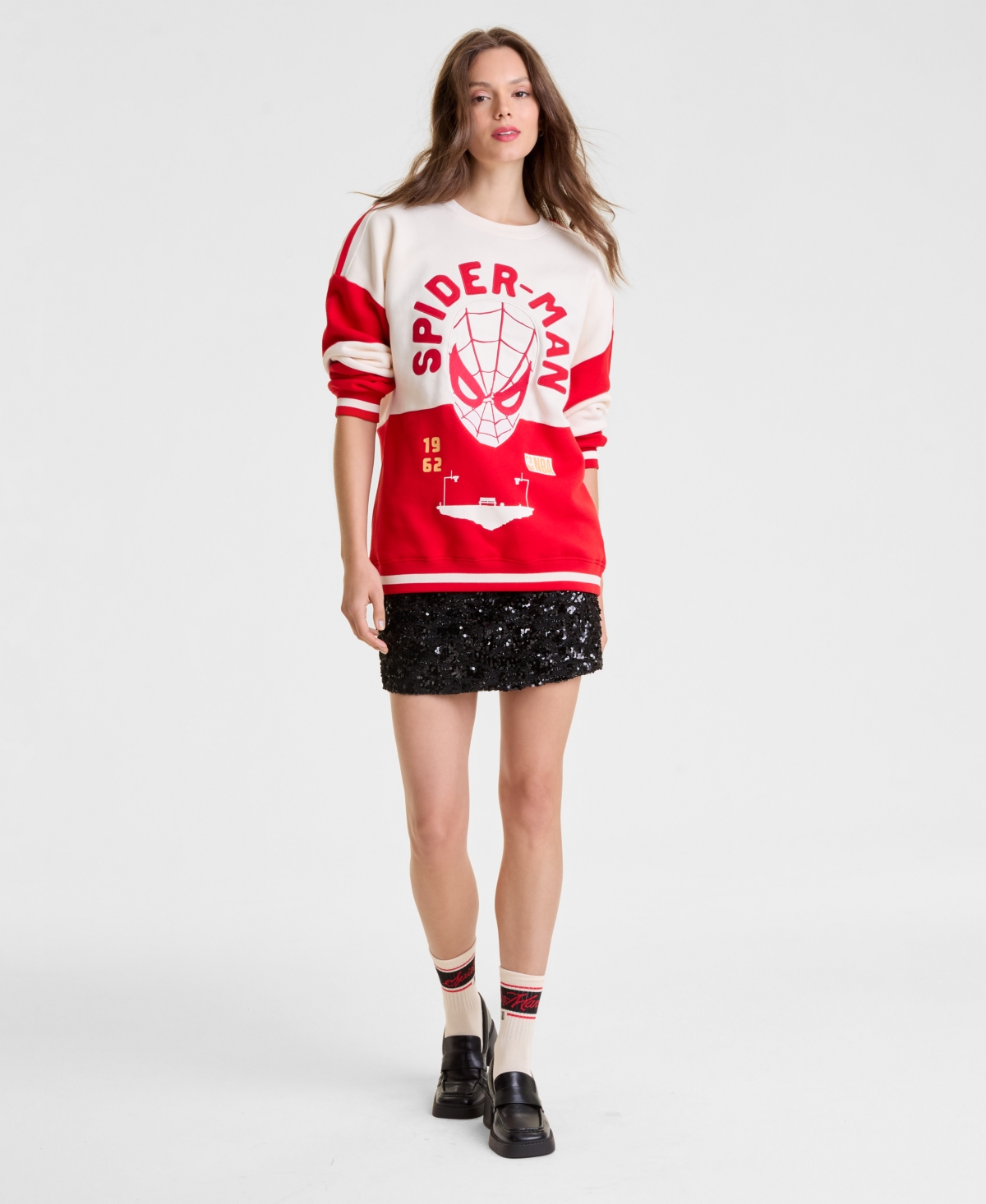 Macy's Marvel X Nba Unisex 1962 Spider-man Fleece Sweatshirt, Macy's Exclusive In Red