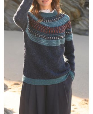 Women's Float Stitch Yoke Donegal Sweater