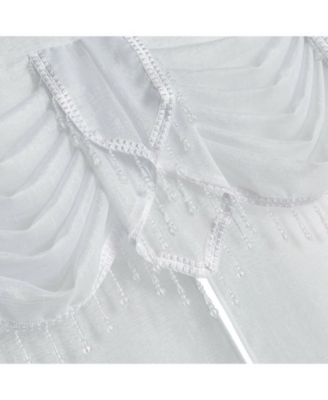 Ultra Glam Beaded Sparkly Sheer Window in a Bag Curtain Set - 58 in. W x 84 in. L, Rose