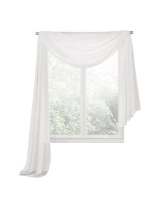 Elegant Sheer Voile Window Scarf Valance - White