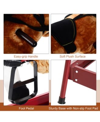 Plush Toddlers Spring Rocking Horse with Realistic Sounds,