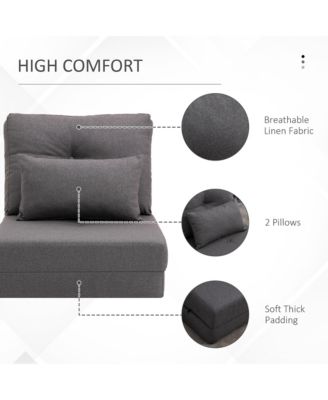 2-in-1 Floor Lazy Sofa with 5 Position Adjustable Backrest