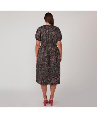 Plus Size Wildfloral Cotton Midi Dress