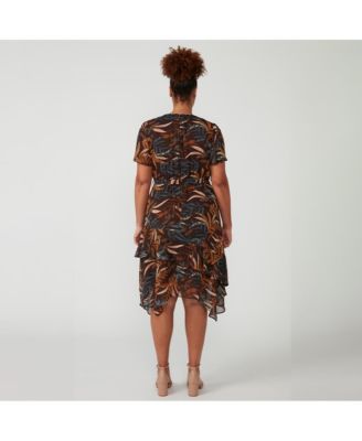 Plus Size Dream Glow Faux-Wrap Dress