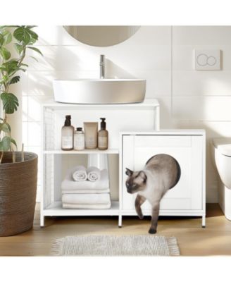 Cat Litter Box Enclosure - Hidden Washroom White