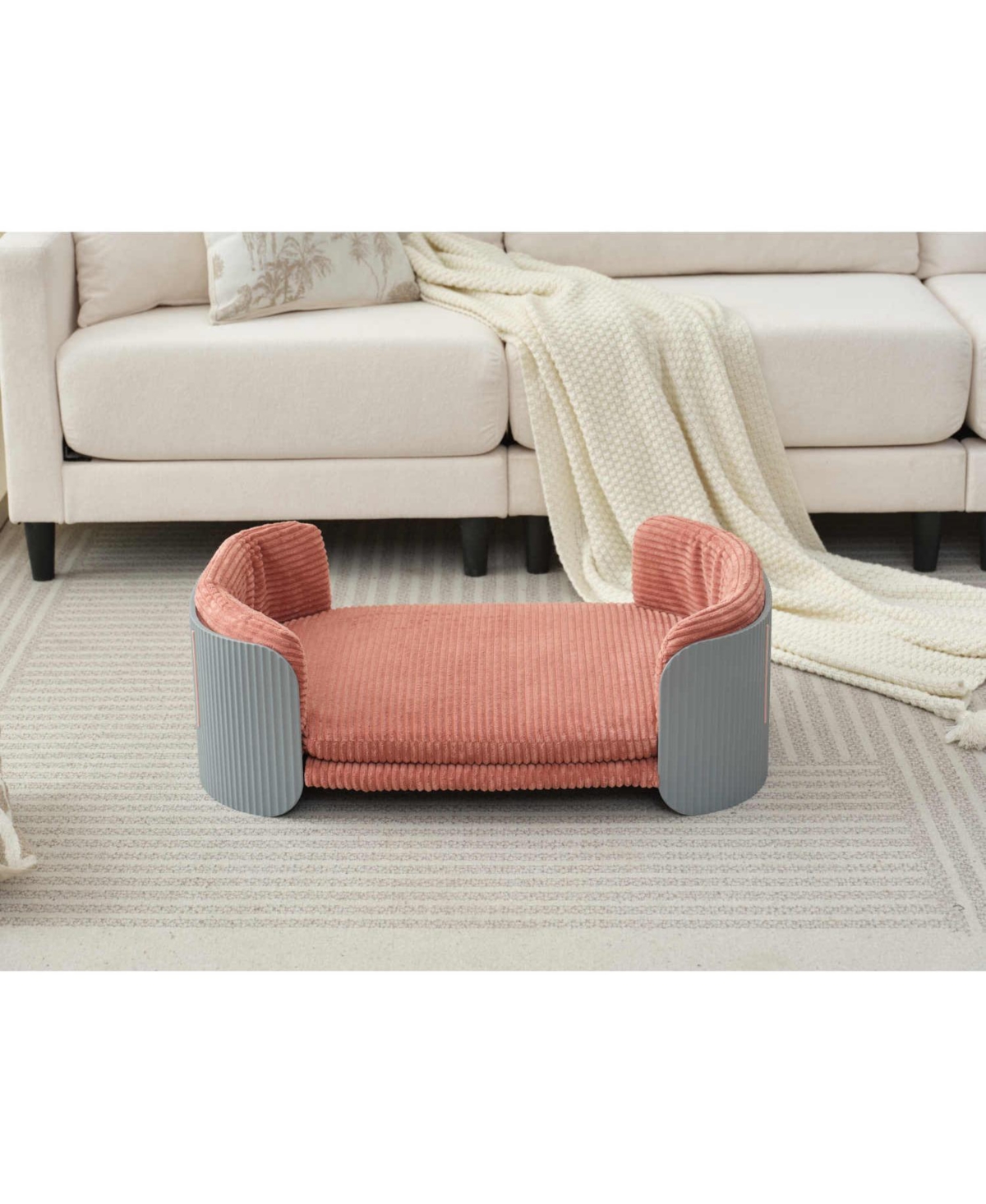 Cat Couch Bed - Scandinavian Style - Grey+pink cats