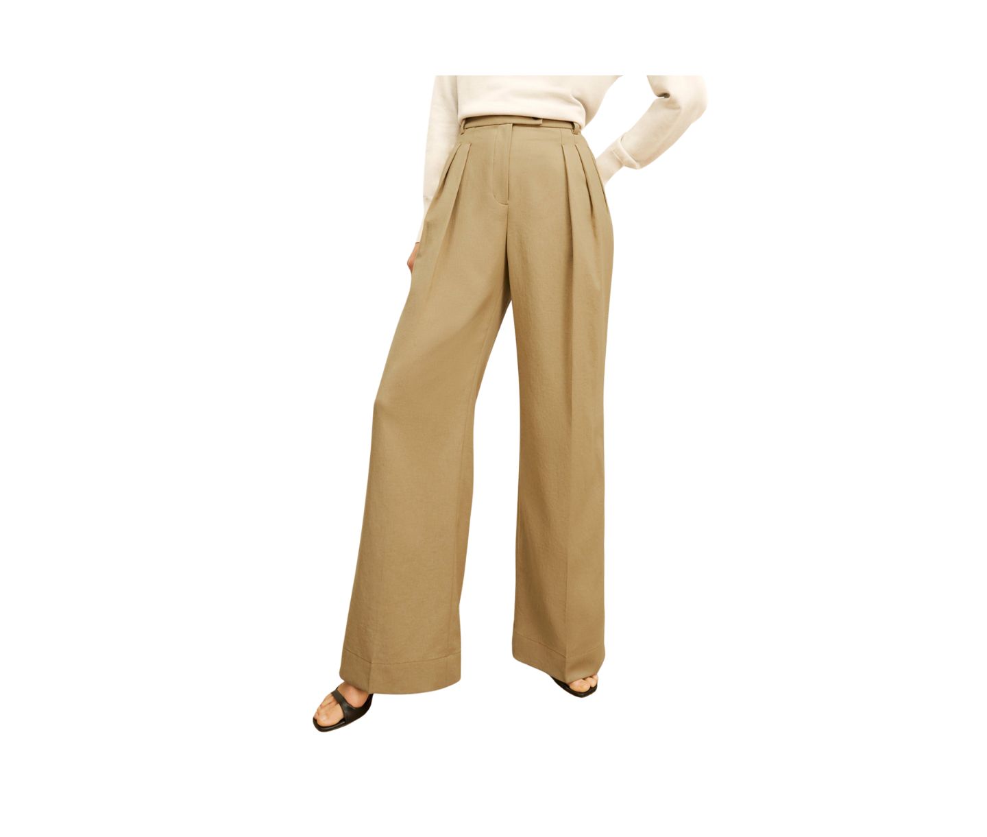 Женские брюки M.M.LaFleur Bia Pleated - Air Twill, цвет: Macaroon — фото 1