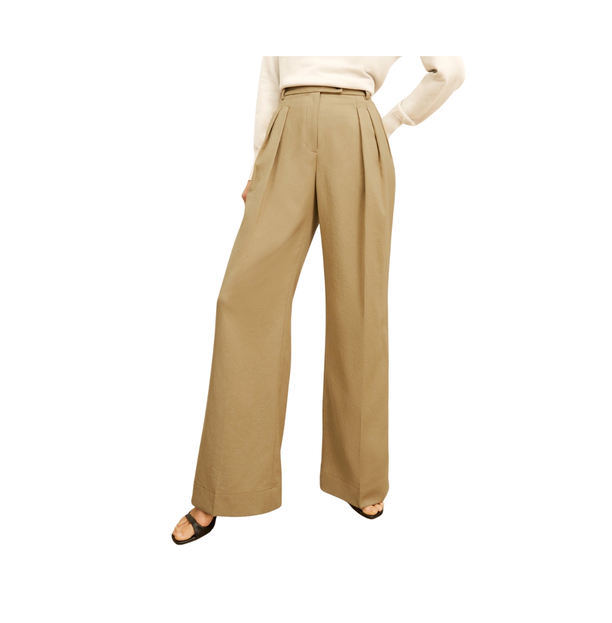 Bia Pleated Trouser - Air Twill - Macaroon