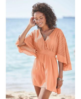 Women's Flowy Lace Cover up Beach Dress