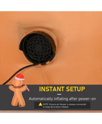 8 ft Inflatable Gingerbread Man Outdoor Holiday Display w/ LED Lights