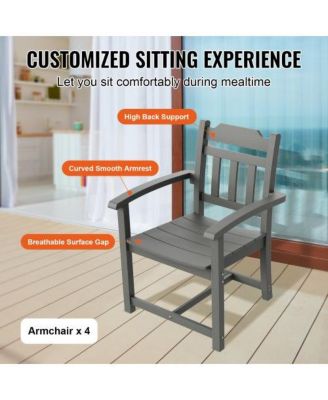 5-Piece Outdoor Dining Set with Square Table and Chairs for Deck or Backyard