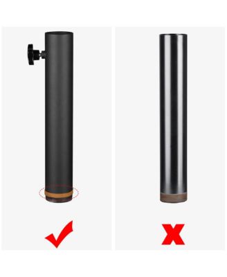 EZ GO 20ft Telescopic Flag Pole Kit Wheel Tire Mount Stand Upgrade Rotating Lock Outdoor Camper RV Tailgate Black