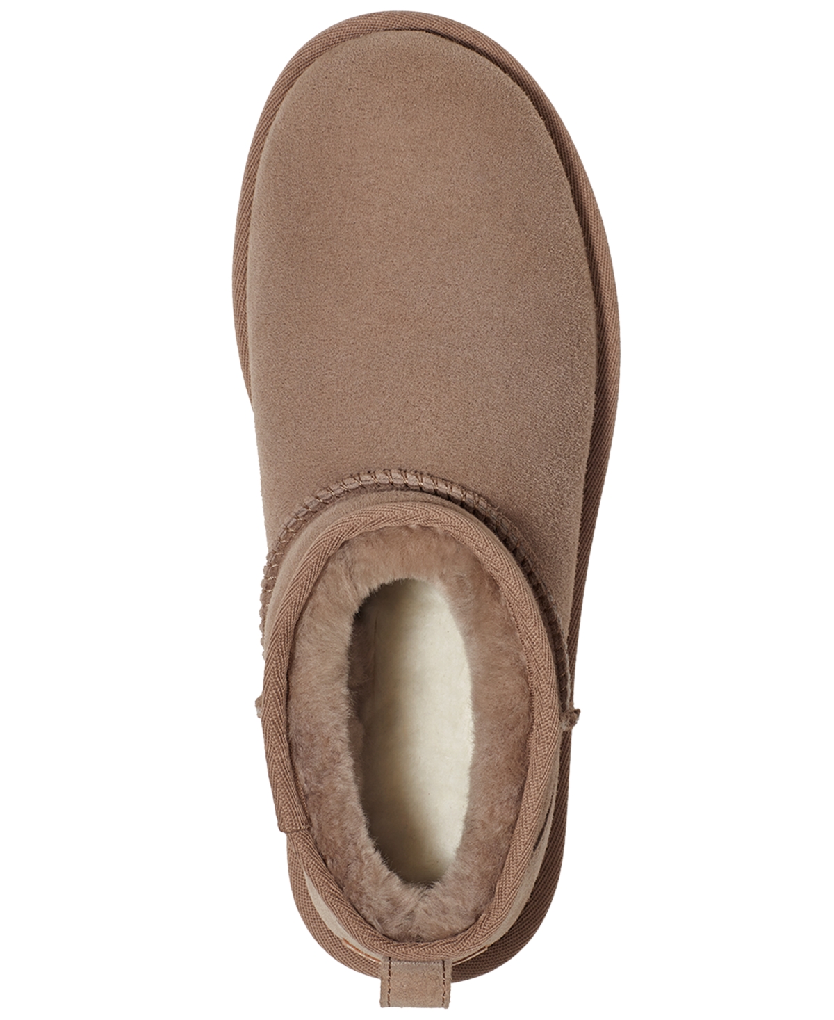 Ugg Cappuccino Suede Classic Ultra Mini Ankle Boots In Brown