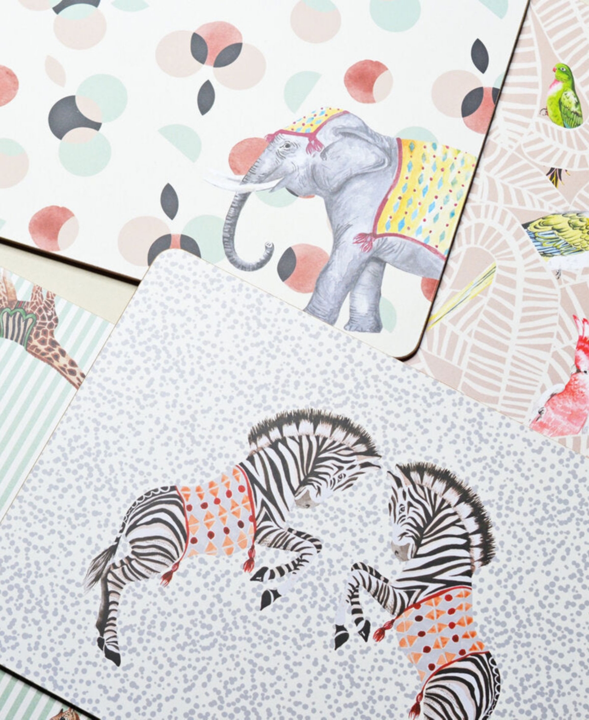 Yvonne Ellen Safari Placemats, Set Of 4 In Multi
