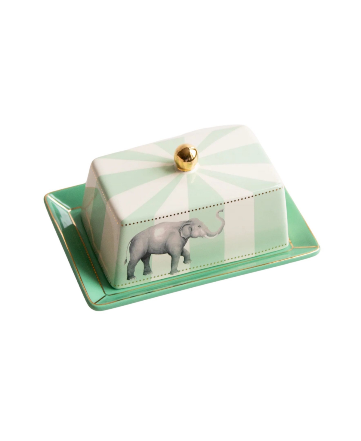 Yvonne Ellen Elephant Butter Dish In Multi
