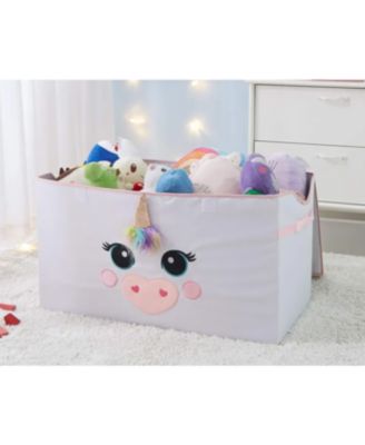 Poly Canvas Collapsible Toy Storage Trunk, 28&amp;quot; W, Unicorn