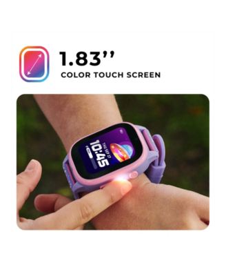 4 Kids Pink and Purple Print Leather Silicone Strap Smartwatch, 49mm