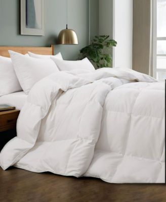 Medium Weight 360 Thread Count Extra Soft Down and Feather Fiber Comforter, Full/Queen
