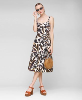 Avec Les Filles - Women's Fit & Flare Floral-Print Dress