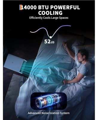 14,000 BTU Portable AC with Remote, 3-in-1 Drainage-Free Unit, Dehumidifier & Fan, Black