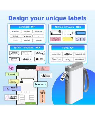POLONO Label Maker Machine with Tape, P21-A Bluetooth Label Printer, Wireless Mini Label Makers with Multiple Templates for Organizing Office Home, White