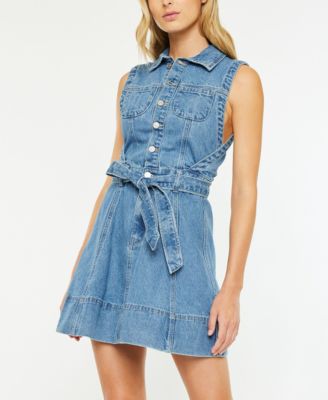 Women's Sleeveless Denim Mini Dress