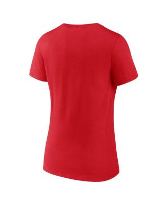 Women's Red Chicago Blackhawks V-Neck T-Shirt