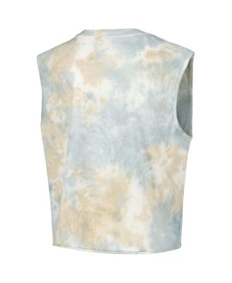 Women's White Detroit Tigers Washed Muscle Tank Top