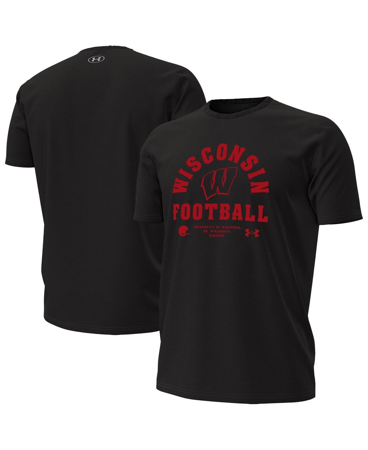 Men's Black Wisconsin Badgers 2025 Sideline Football Performance T-Shirt - Black
