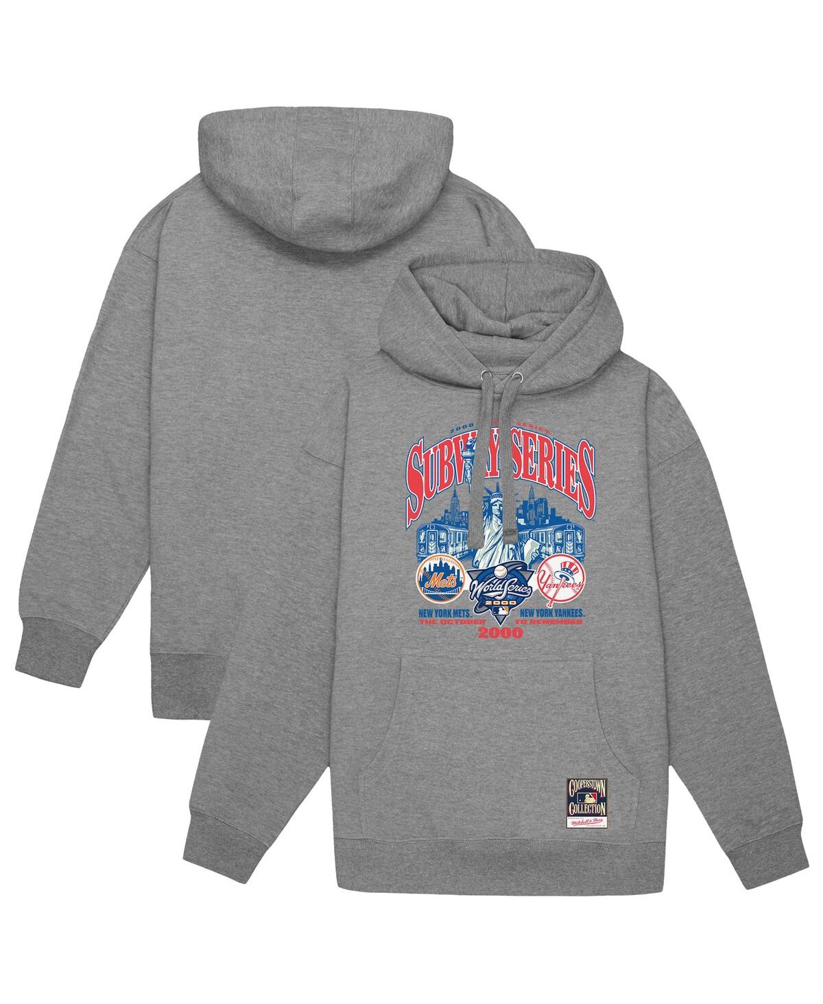 Men's Heather Gray New York Yankees vs. New York Mets 2000 World Series Pullover Hoodie - Heather Gray