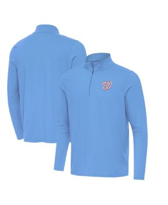 Antigua - Men's Powder Blue Washington Nationals Intent Quarter-Zip Hoodie