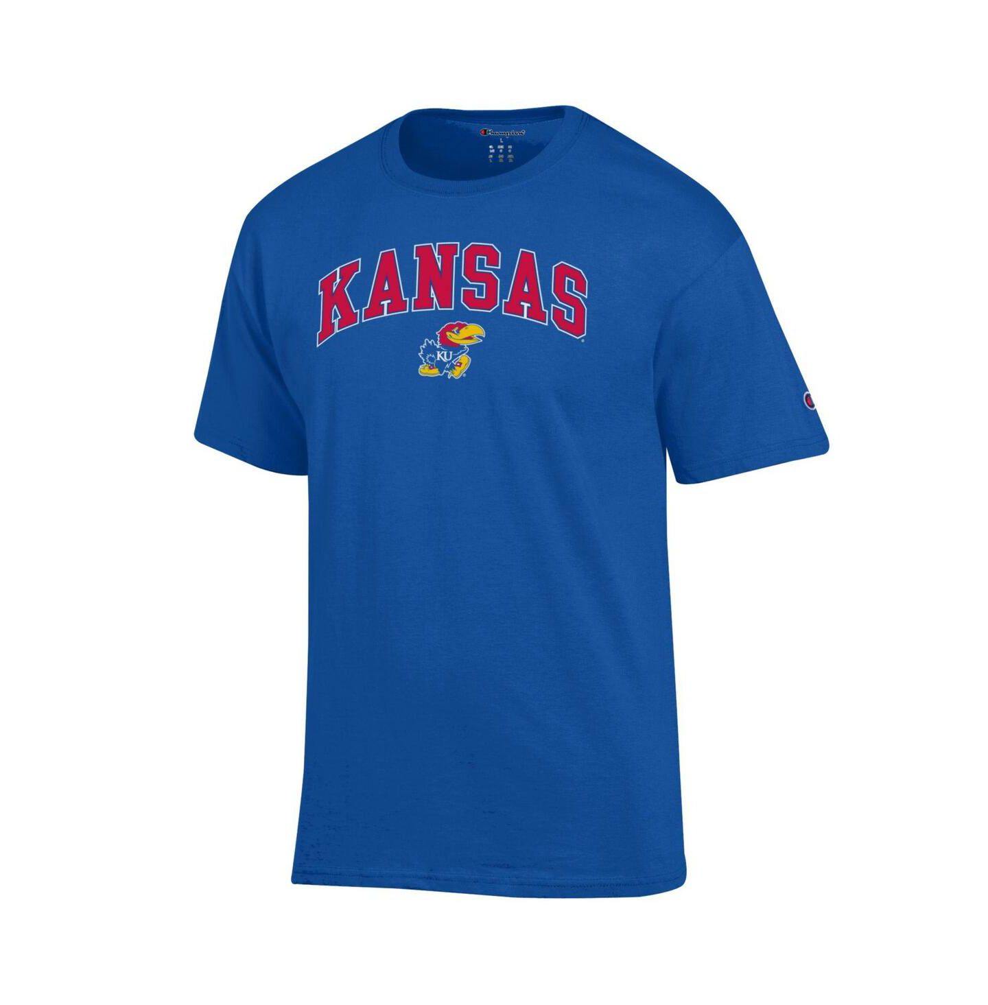 Мужская футболка Champion Charcoal Kansas Jayhawks Arched Logo, цвет: Угольный — фото 7