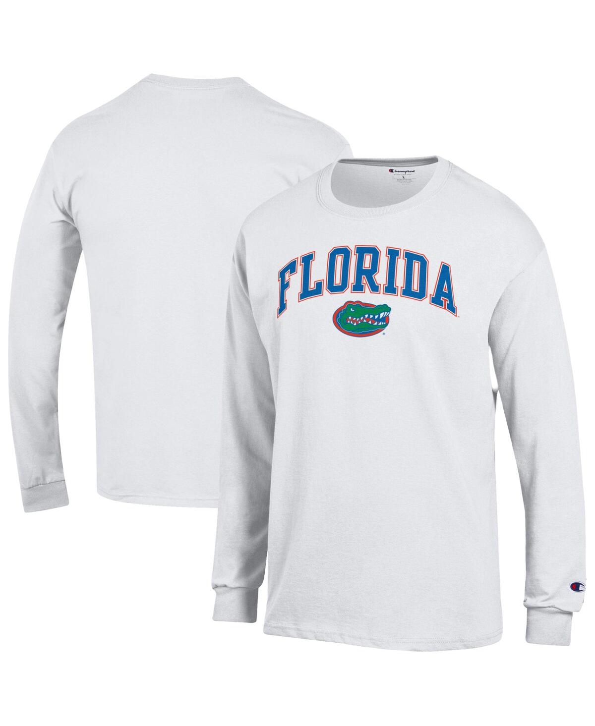 Champion Men's Champion Orange Florida Gators Arch Over Logo Long sleeves T-Shirt - White