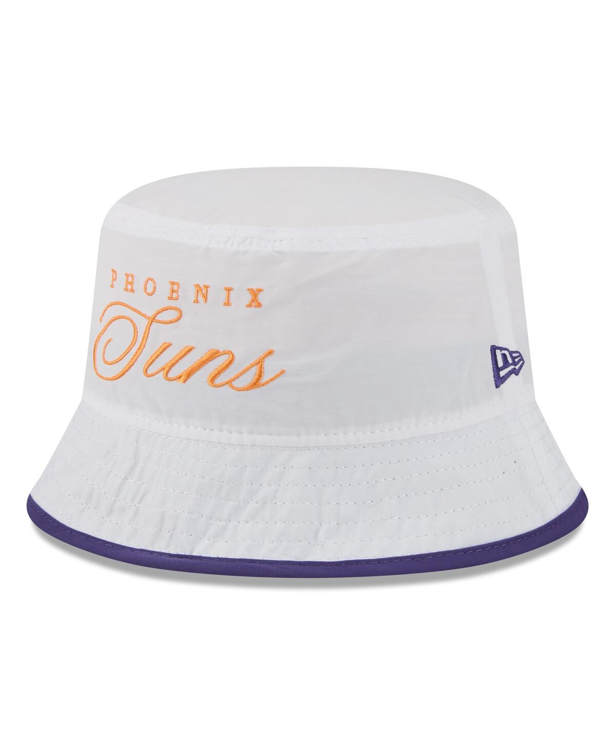 New Era Men's White/purple Phoenix Suns 2025 Nba Draft Nylon Bucket Hat In Multi