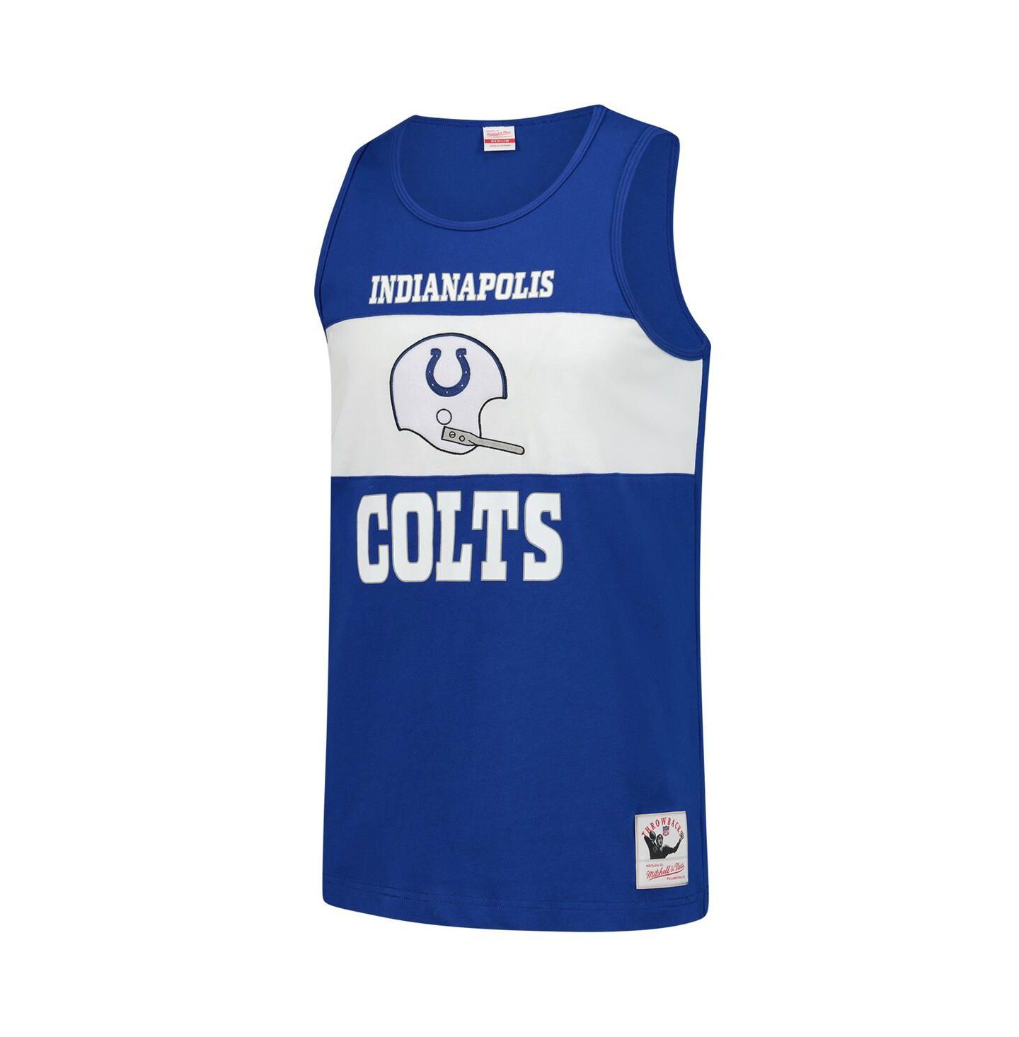 Мужской топ Mitchell & Ness Royal Indianapolis Colts Retro Color Block — фото 3