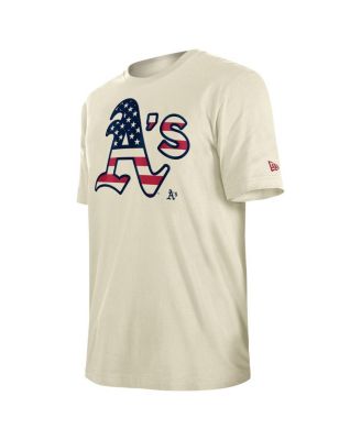 Men's Cream Athletics Americana Flag Fill T-Shirt